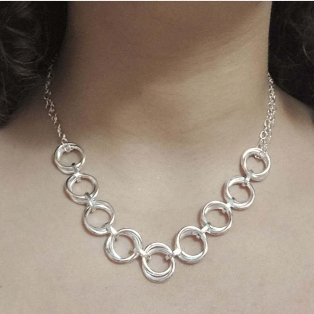 Sterling Silver Double Link Adjustable Chain Neck… - image 6
